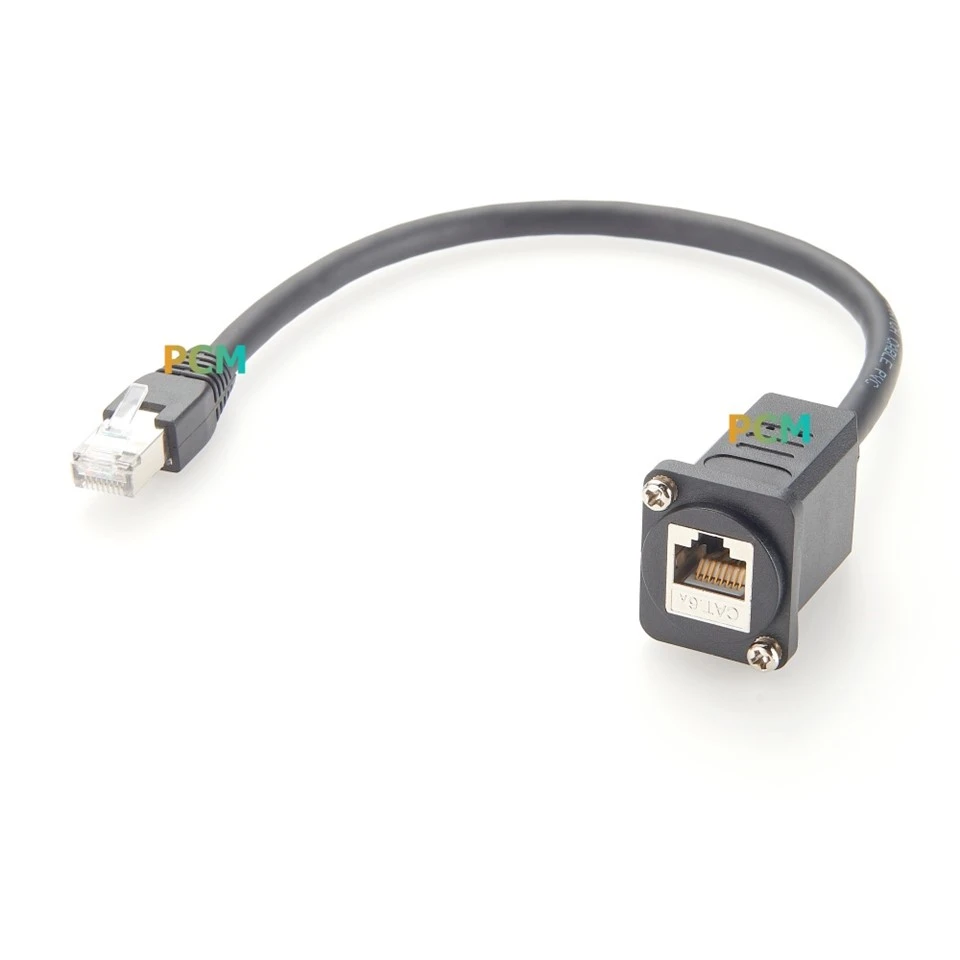 RJ45 CAT6A Panel Mount Cable For Ethernet