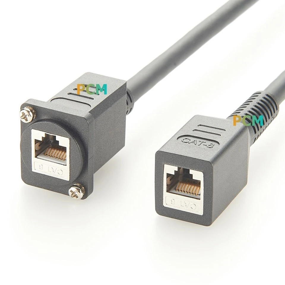 RJ45 Female To Female CAT6 CAT8 Panel Mount Cable factory